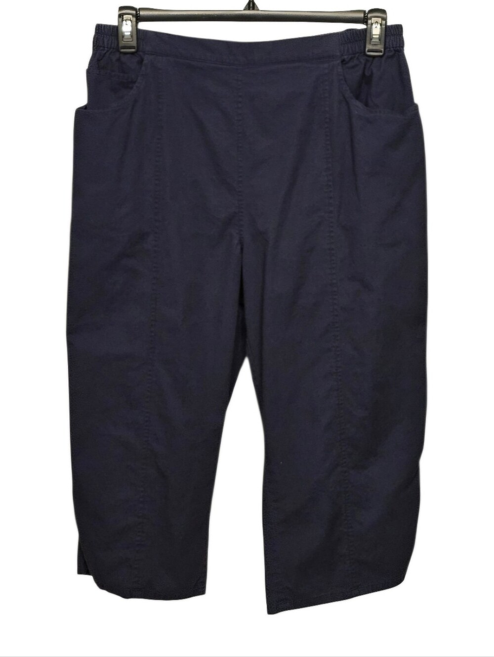 C.D. Daniels Navy Pull-On Capris with Side Pockets